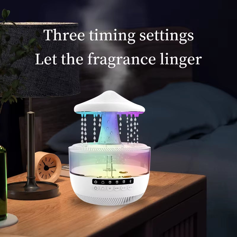 Multifunctional Air Humidifier Bluetooth Speaker Table Lamp Raindrop Effect Speaker Night Lights RGB Office Bedroom Aromatherapy