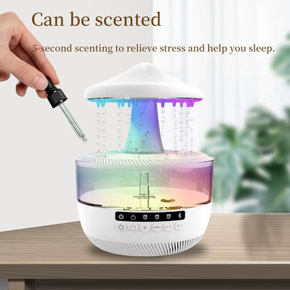 Multifunctional Air Humidifier Bluetooth Speaker Table Lamp Raindrop Effect Speaker Night Lights RGB Office Bedroom Aromatherapy