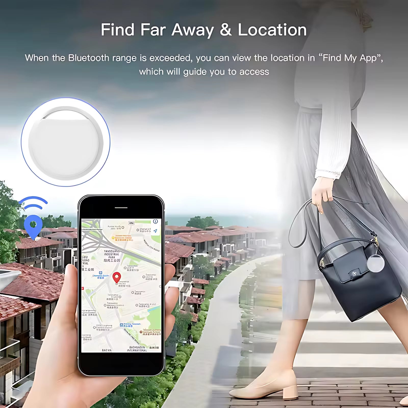 Smart Bluetooth Mini GPS Tracker Work with Find My APP Itag anti Lost Reminder Device MFI Rated Locator Car Key Pet Kids Finder