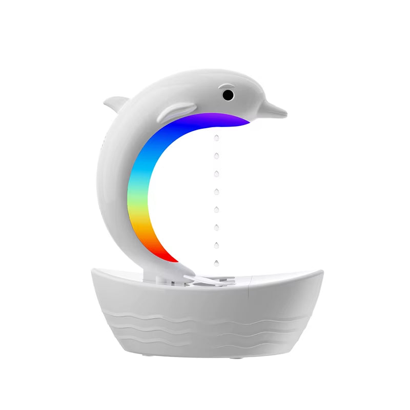 Multifunctional Dolphin anti Gravity Air Humidifier Bluetooth Speaker Table Lamp Night Lights RGB Office Bedroom White Noise
