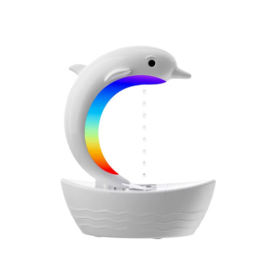 Multifunctional Dolphin anti Gravity Air Humidifier Bluetooth Speaker Table Lamp Night Lights RGB Office Bedroom White Noise