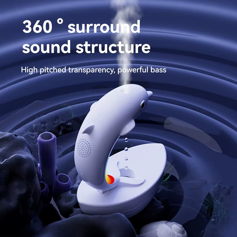 Multifunctional Dolphin anti Gravity Air Humidifier Bluetooth Speaker Table Lamp Night Lights RGB Office Bedroom White Noise