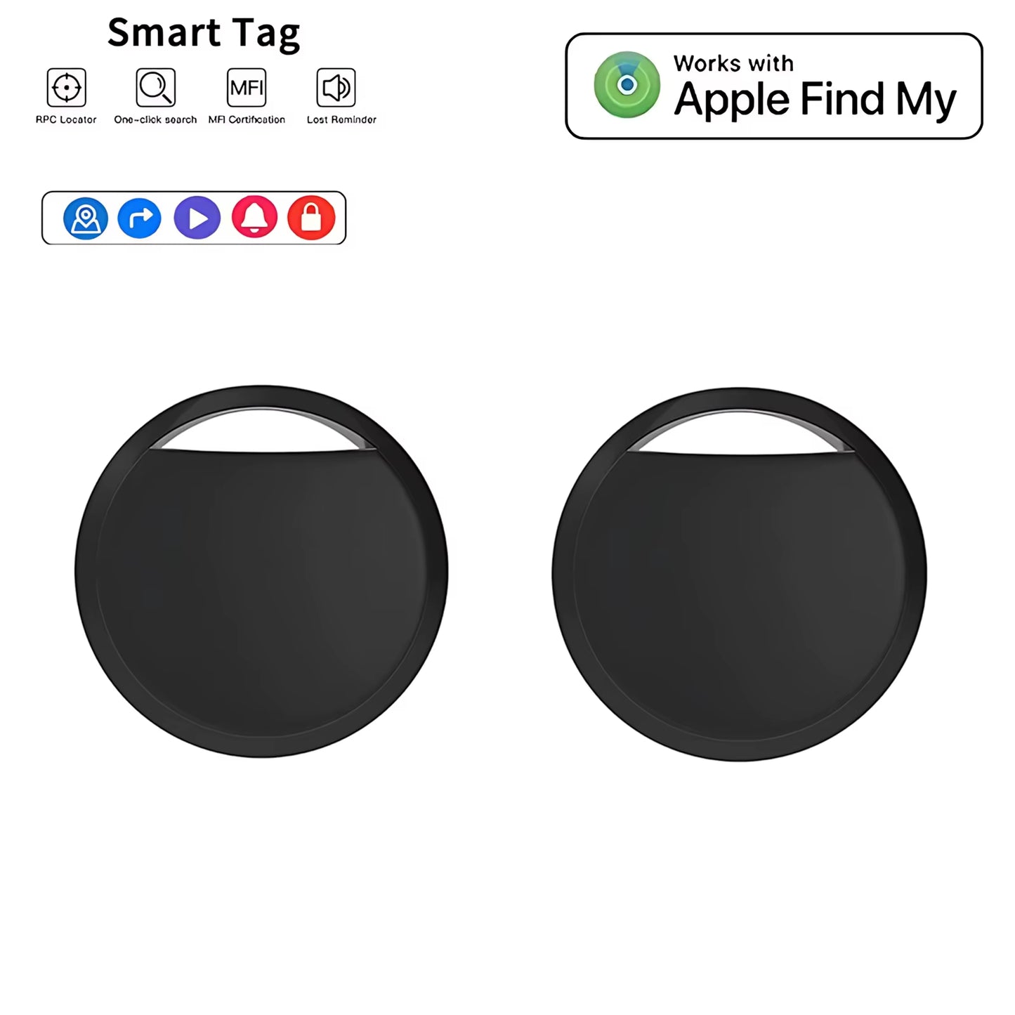 Smart Bluetooth Mini GPS Tracker Work with Find My APP Itag anti Lost Reminder Device MFI Rated Locator Car Key Pet Kids Finder
