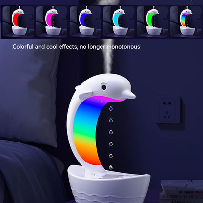 Multifunctional Dolphin anti Gravity Air Humidifier Bluetooth Speaker Table Lamp Night Lights RGB Office Bedroom White Noise
