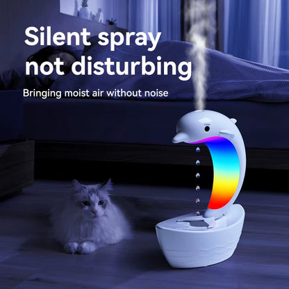 Multifunctional Dolphin anti Gravity Air Humidifier Bluetooth Speaker Table Lamp Night Lights RGB Office Bedroom White Noise