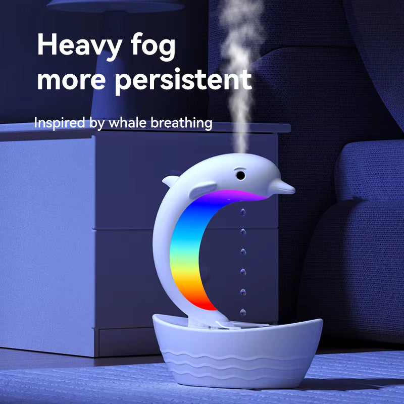 Multifunctional Dolphin anti Gravity Air Humidifier Bluetooth Speaker Table Lamp Night Lights RGB Office Bedroom White Noise